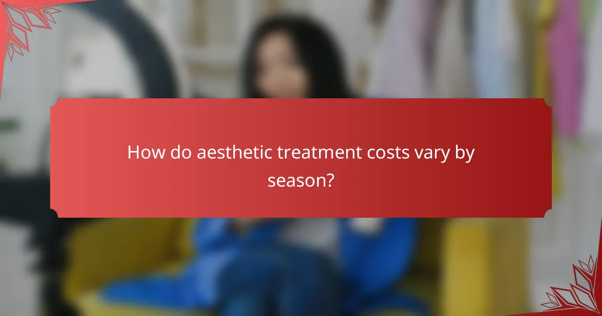 How do aesthetic treatment costs vary by season?