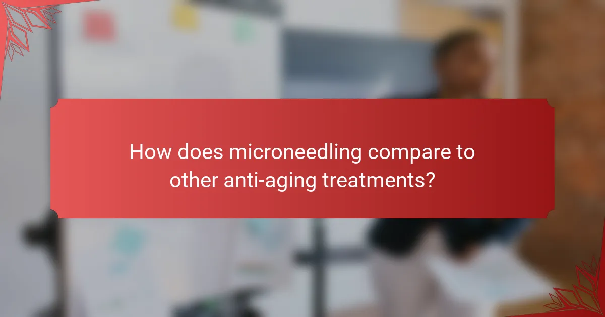 How does microneedling compare to other anti-aging treatments?