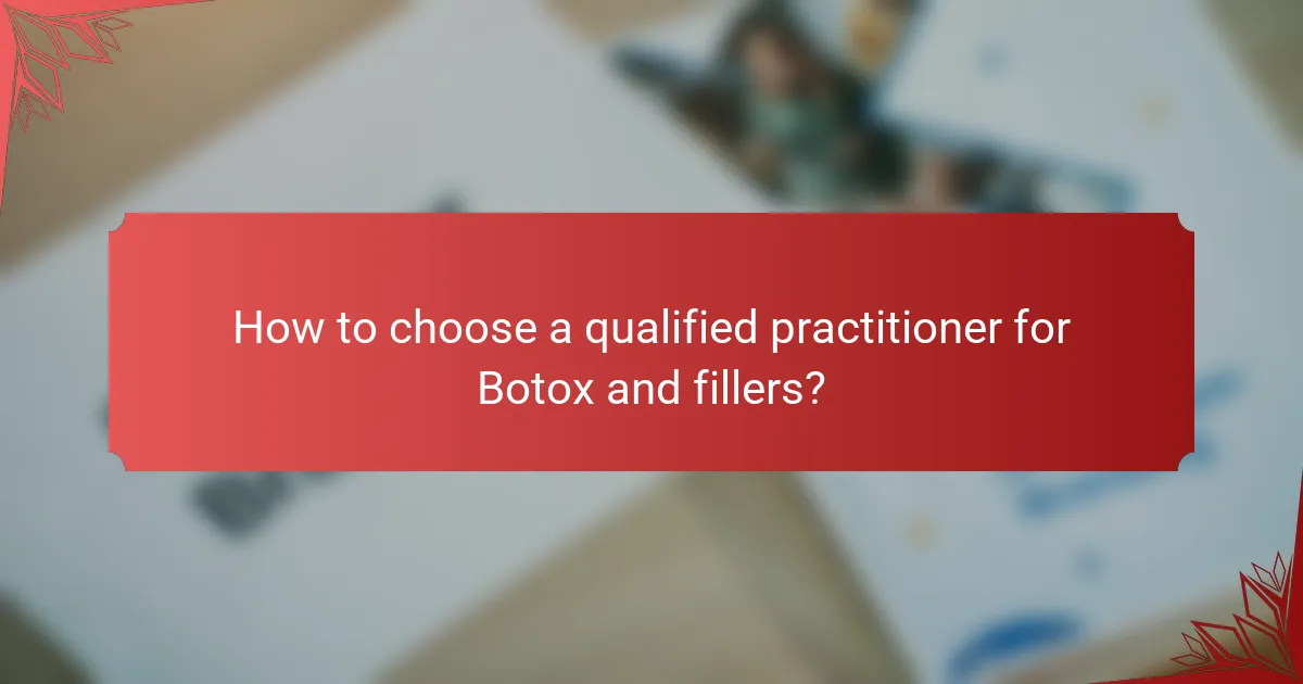 How to choose a qualified practitioner for Botox and fillers?