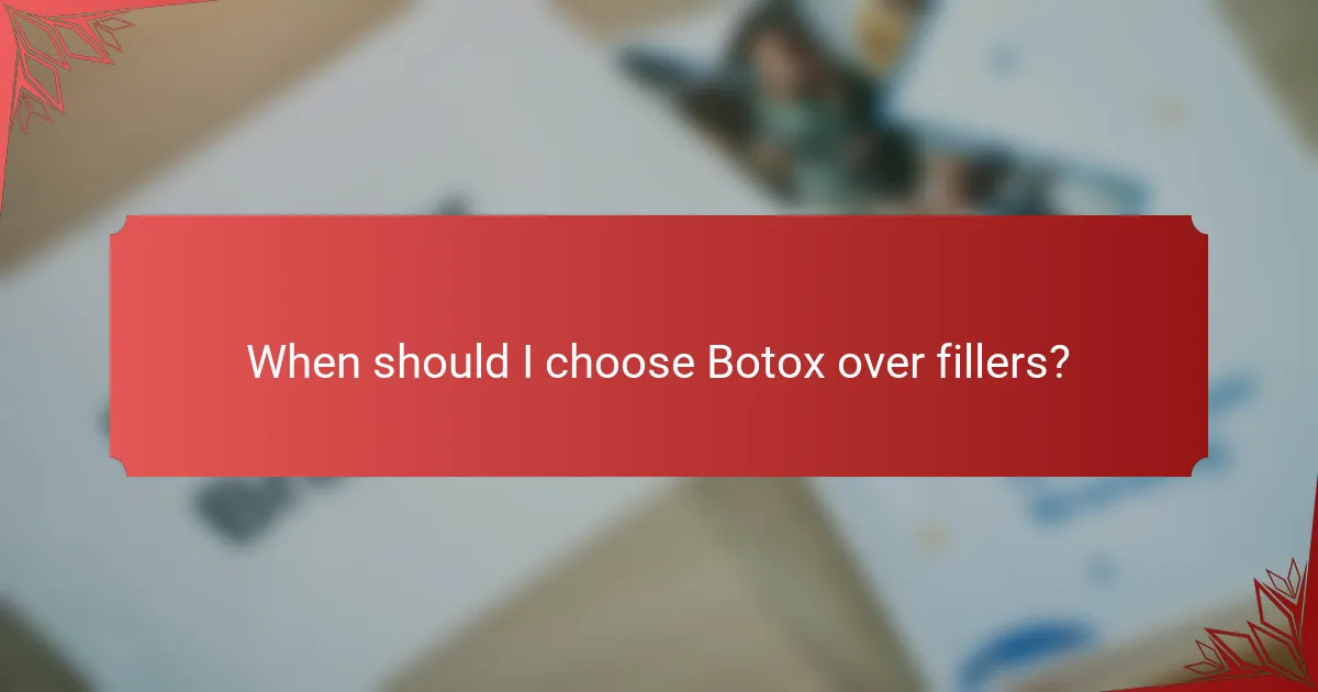 When should I choose Botox over fillers?